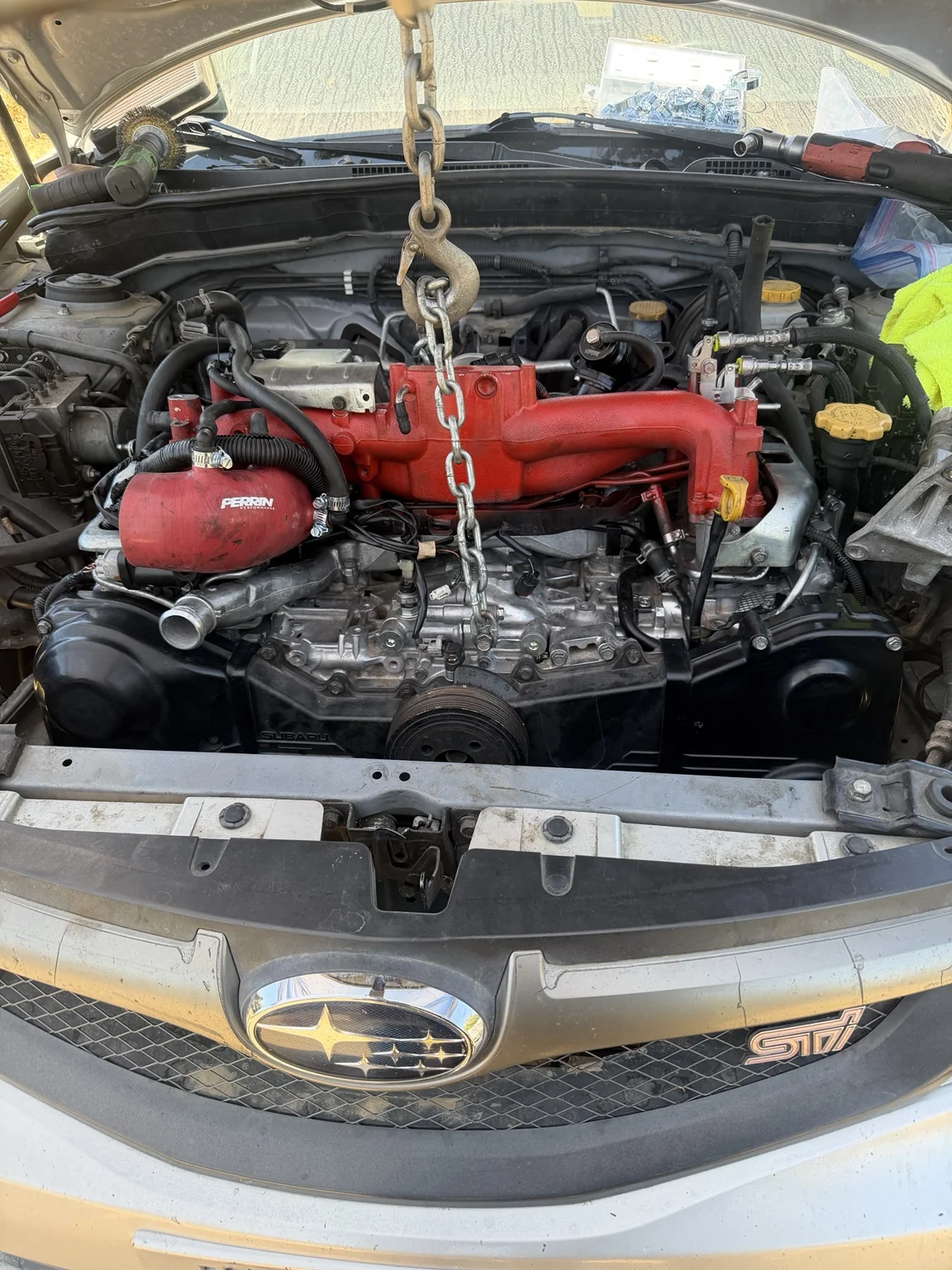 Subaru STI engine installation